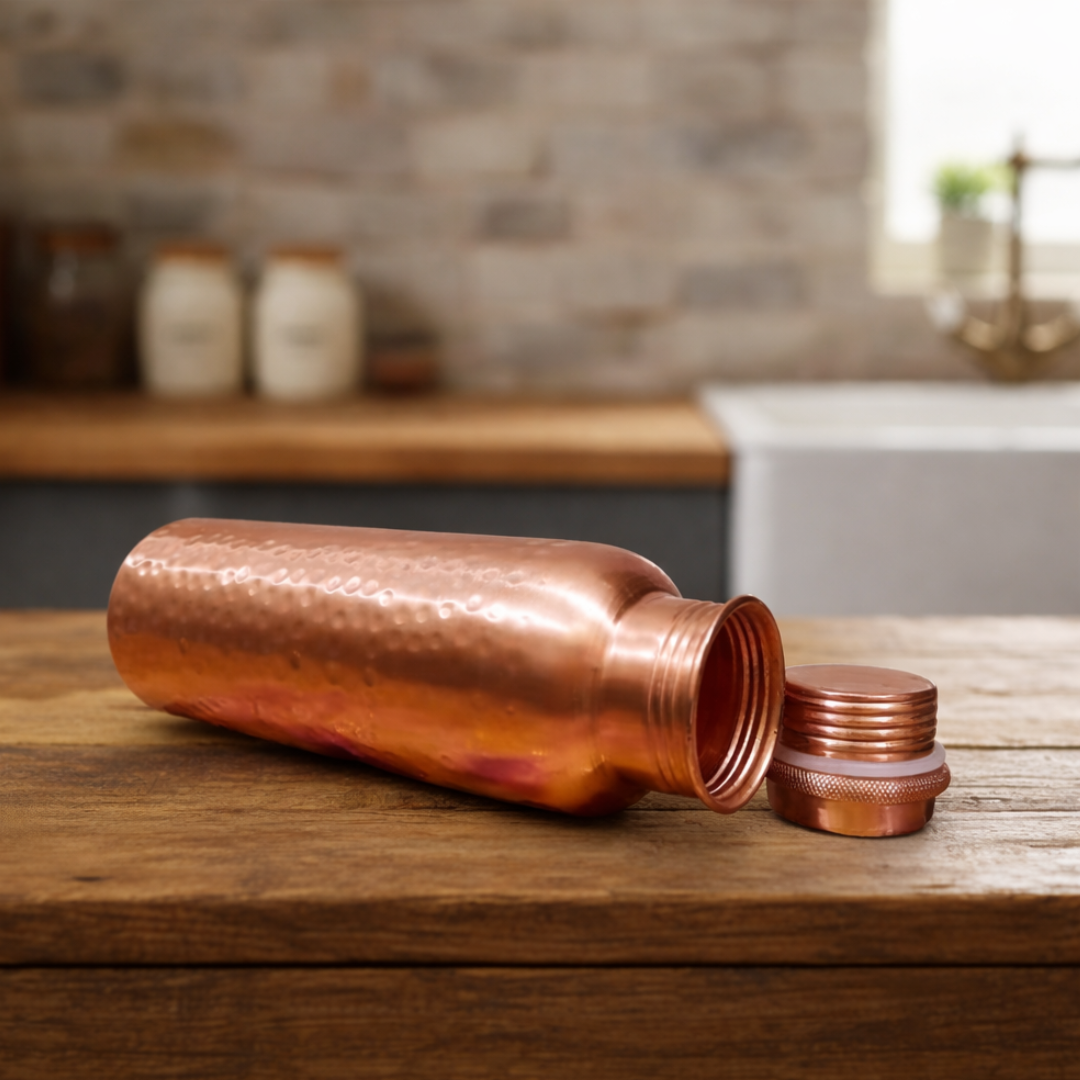 Hammered copper water with cap 1 litre