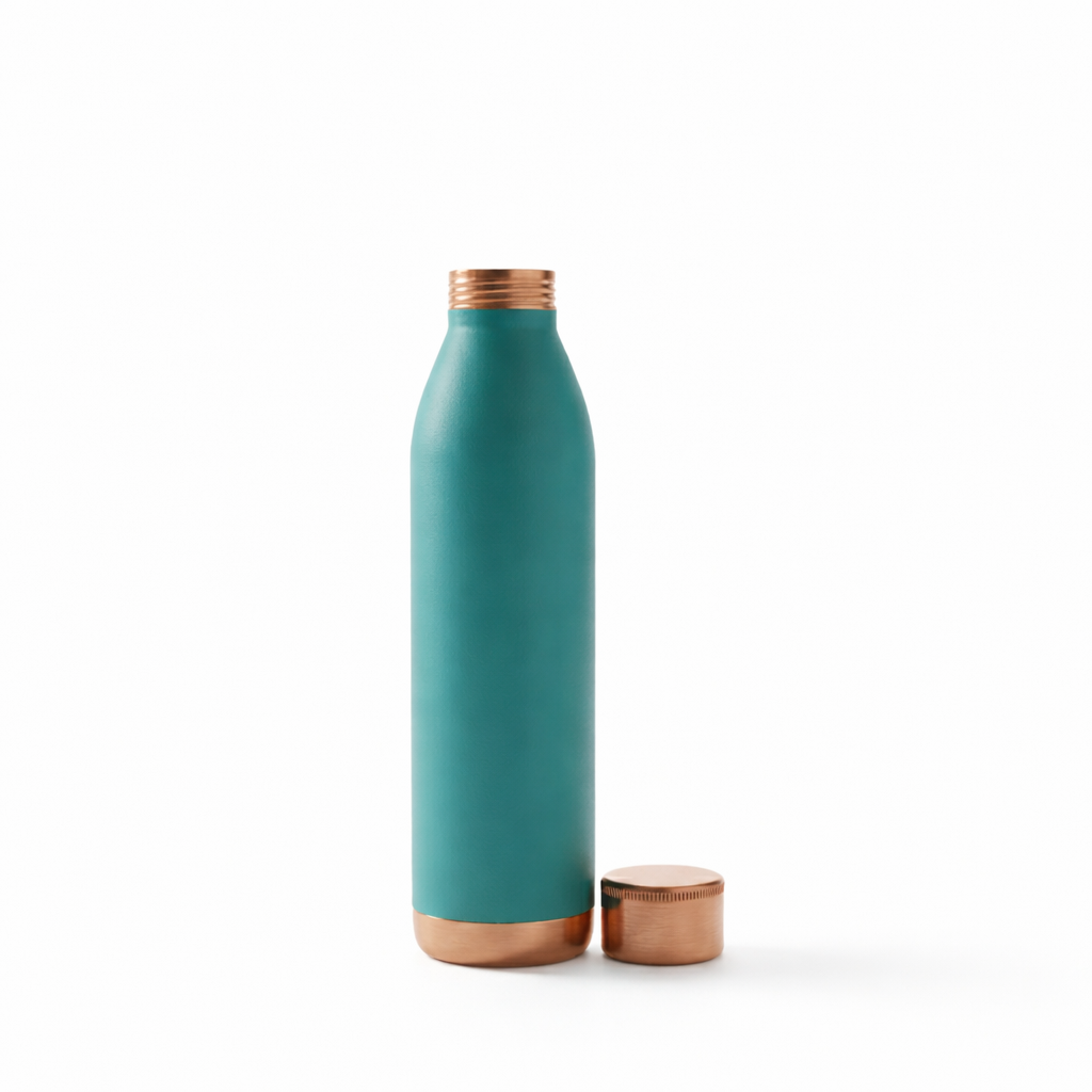 green copper water bottle printed 1litre