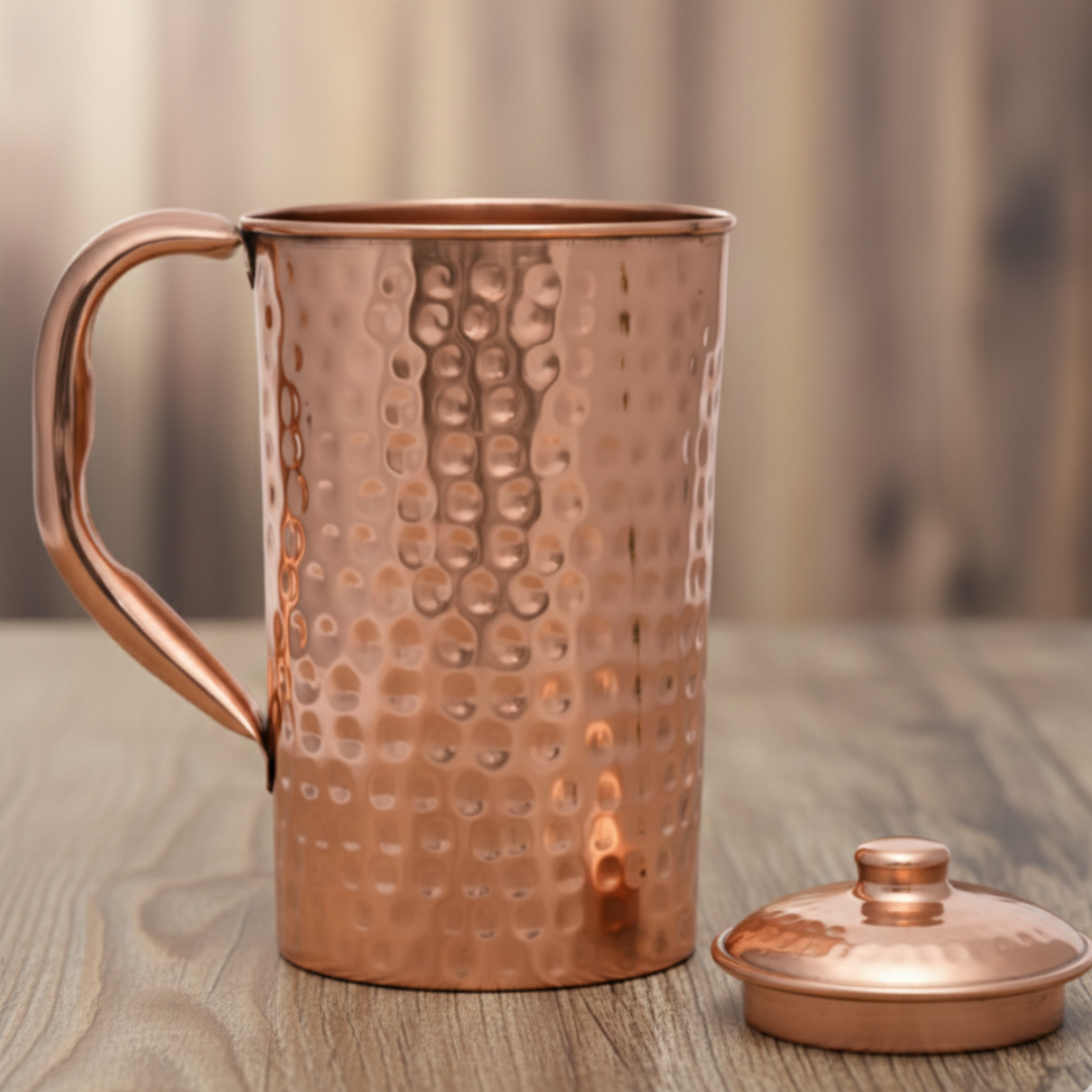 copper jug hammered design