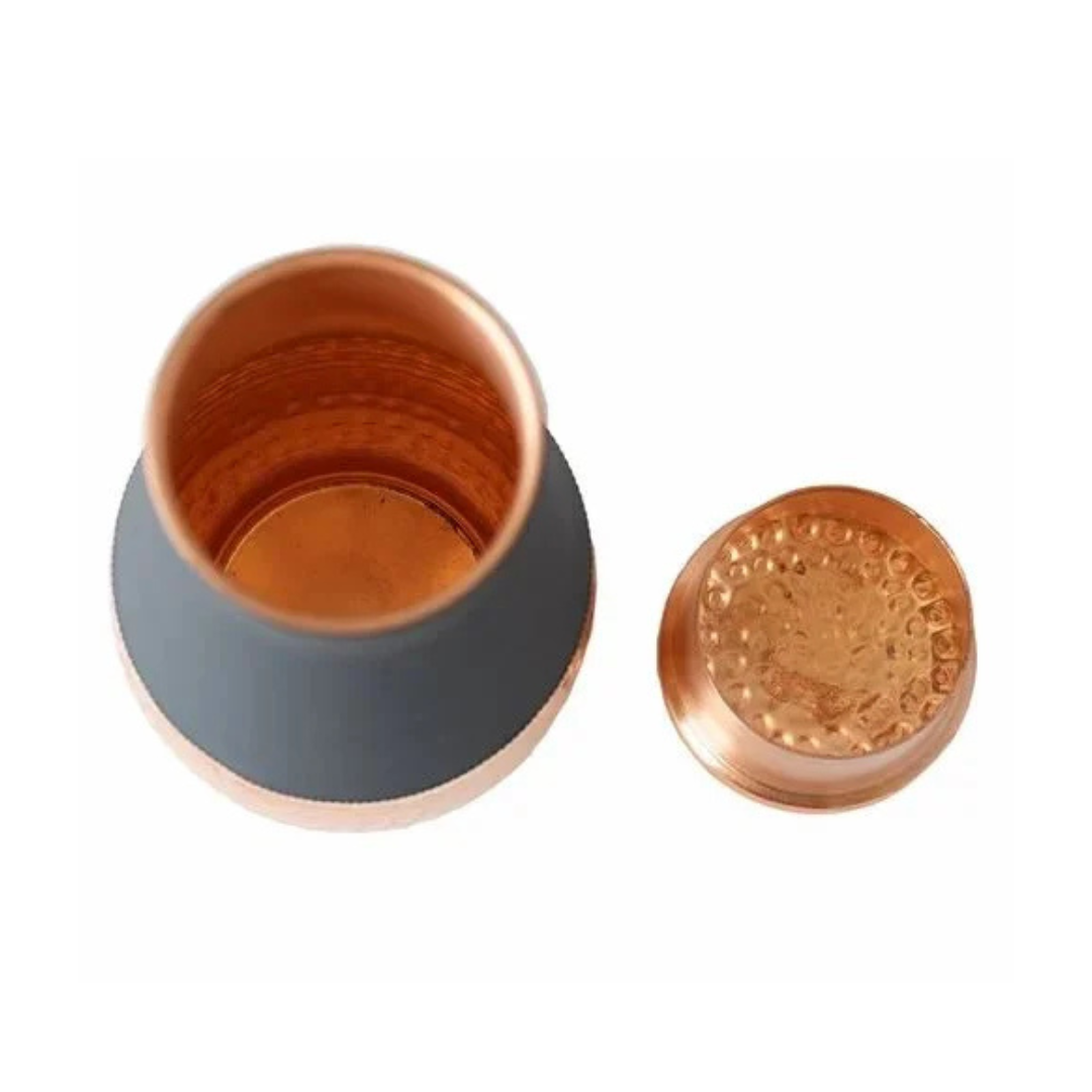 copper water bottle in tower hammered colour with cap