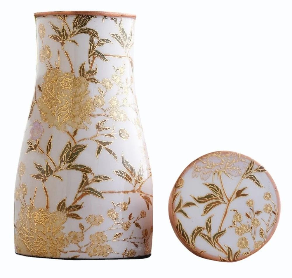 Off White Gold Flower Print Pure Copper Bottle | 1000ML - Image 5