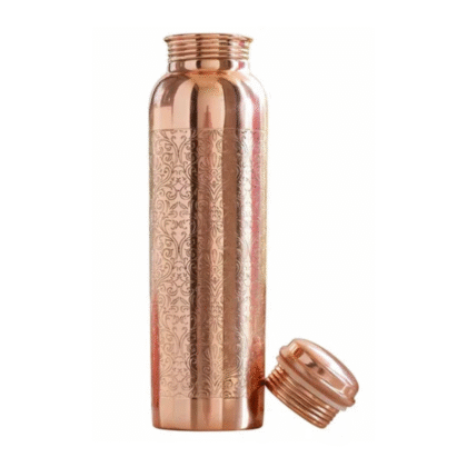 Vintage Engraved copper bottle 1 litre with cap