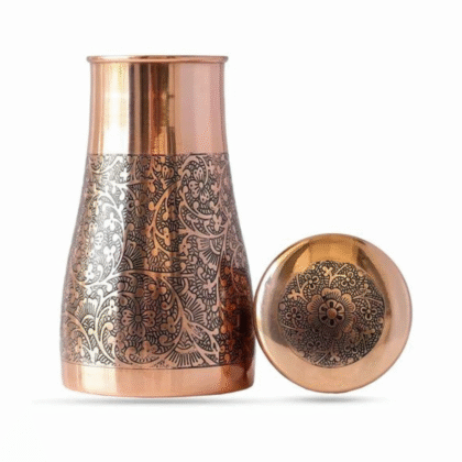 Etching designe copper bedside water bottle