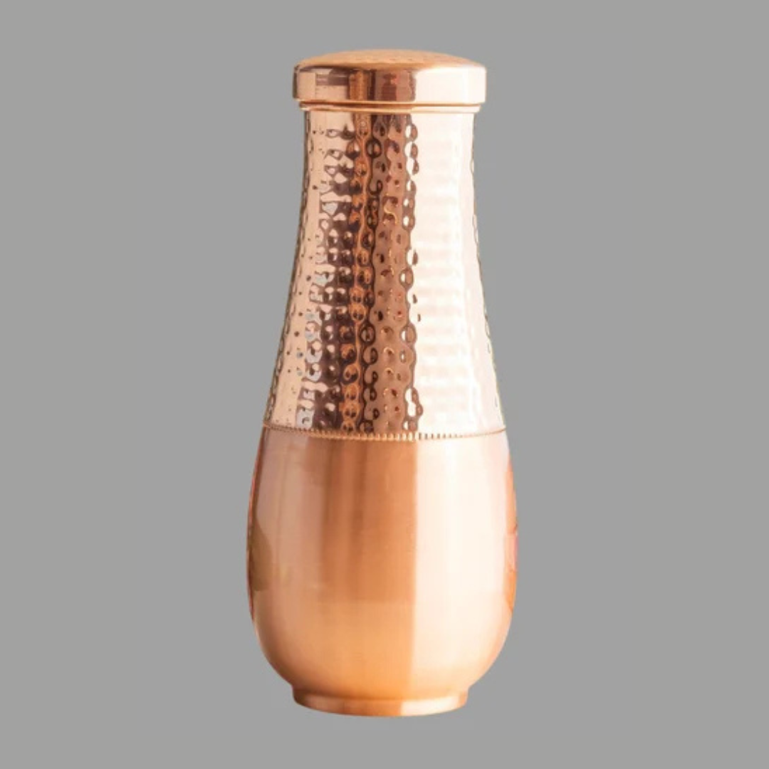 copper water bottle in tower hammered design premium