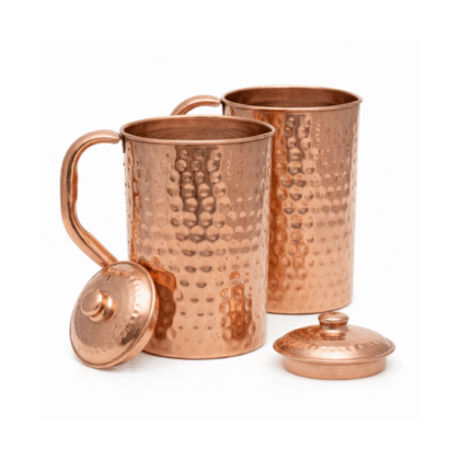 Set of 2 Hammared copper water jug