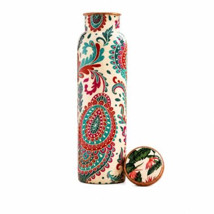 Designer printed copper water bottle